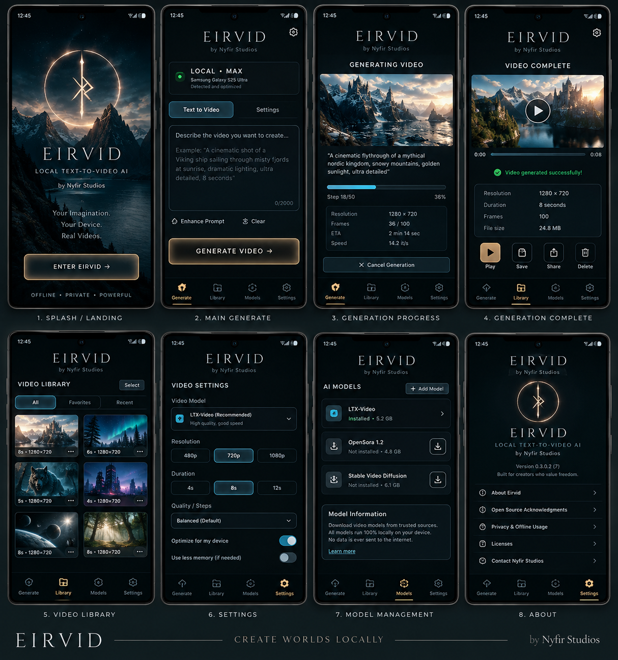 EIRVID app interface concept