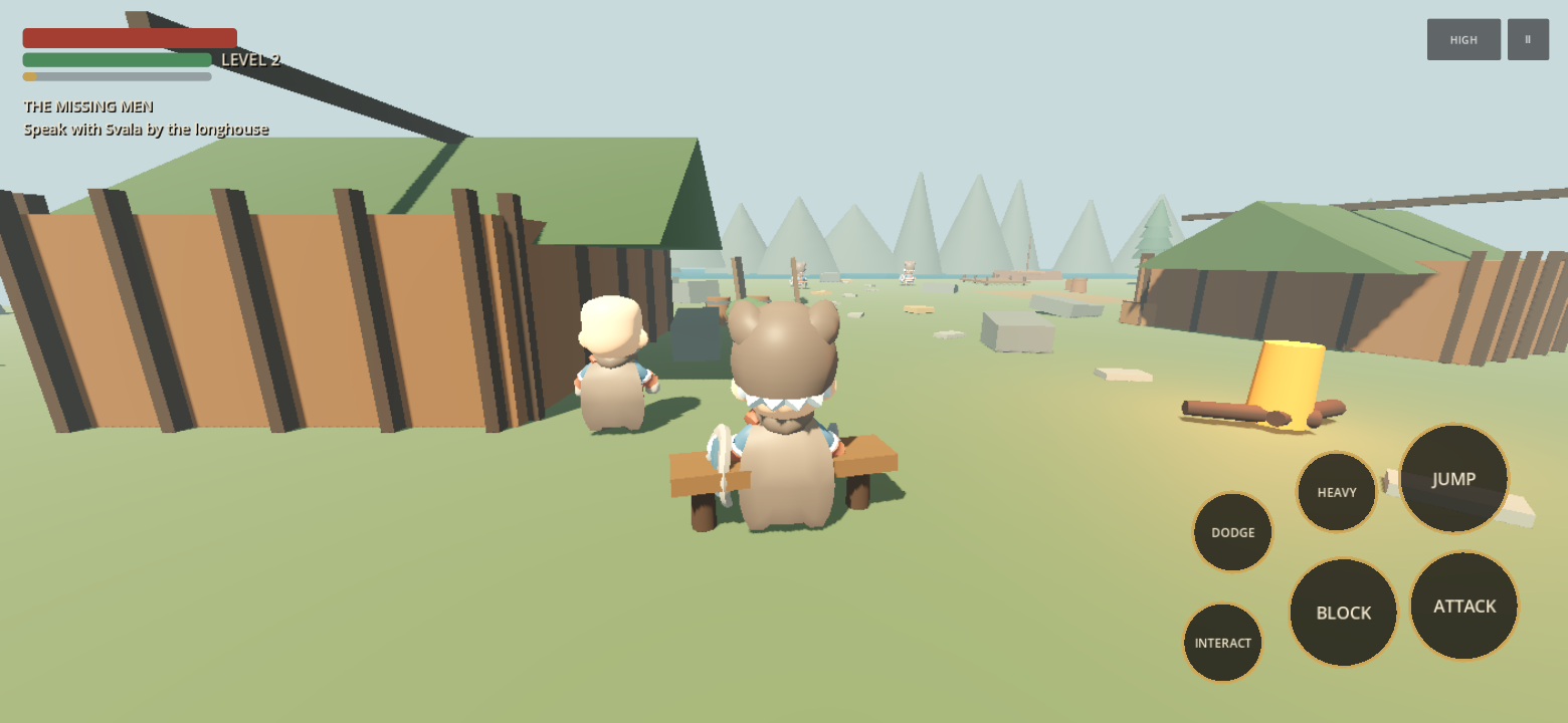 Current VARKELD development build with player character and village assets